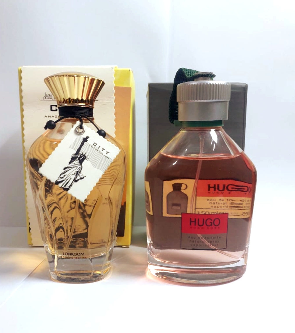 Huggo 150ml and city 100ml deal of 2 perfumes